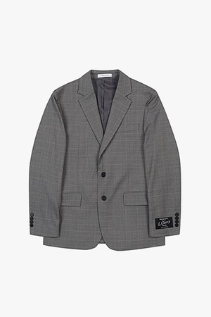 LJS11123 다크베이지 테일러핏 투톤 체크 수트 자켓