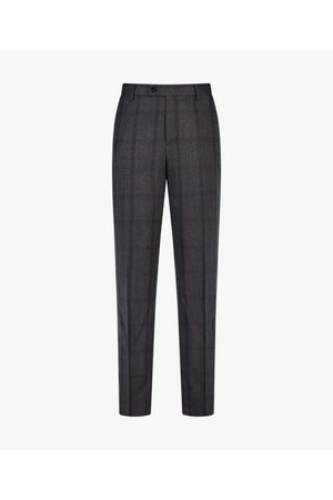 LJW13255 브라운 렌핏 글렌체크 더블 수트 팬츠