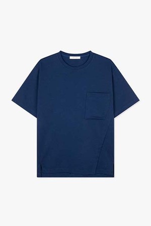 [24SS] LKS41395블루 세미오버핏 반팔 티셔츠