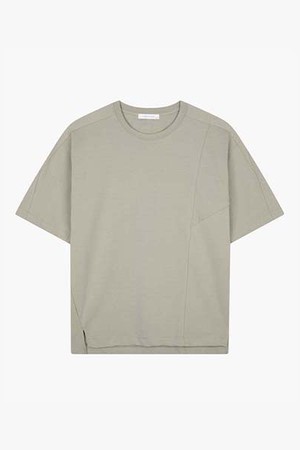 [24SS] LKS41384멜란지베이지 오버핏 반팔 티셔츠