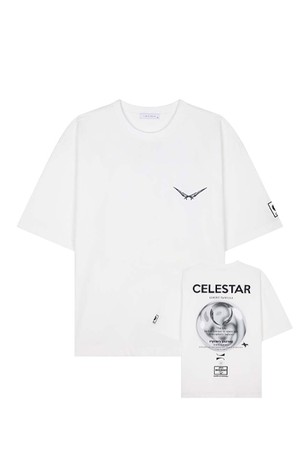 [24SS] LKS42303아이보리 CELESTAR 아트웍 반팔 티셔츠