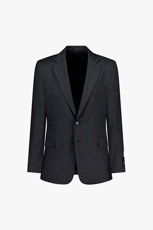 LKF11407 SMAL LINE 차콜 슬림핏 싱글 투버튼 노치트라펠 수트 자켓