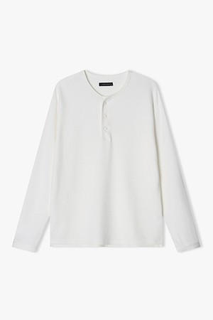 [25SS] LLS41580 아이보리 레귤러핏 헨리넥 긴팔 티셔츠