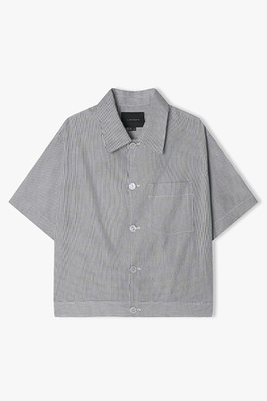 [25SS] LLM32553 다크그레이 코드 스트라이프 셋업 하프 셔켓