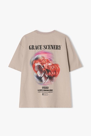 [25SS] LLM42503 핑크 TORNADO FLOWER 아트웍 하프 티셔츠