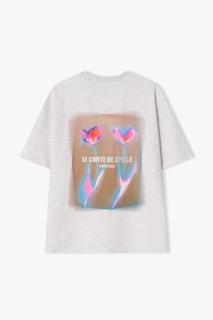 [25SS] LLM42505 오트밀 FRAME FLOWER 아트웍 하프 티셔츠