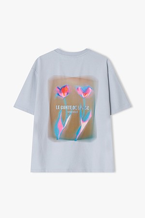 [25SS] LLM42506 스카이 FRAME FLOWER 아트웍 하프 티셔츠