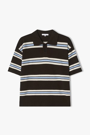 [25SS] LLM51544 브라운 단가라 칼라 하프 니트 탑