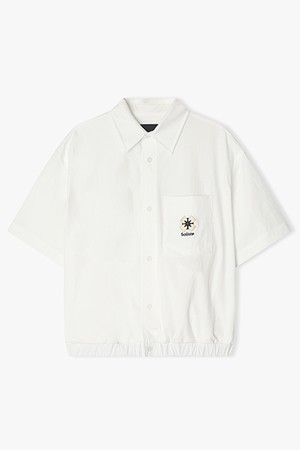 [25SS] LLM32509 아이보리 포켓 밴딩 하프 셔켓