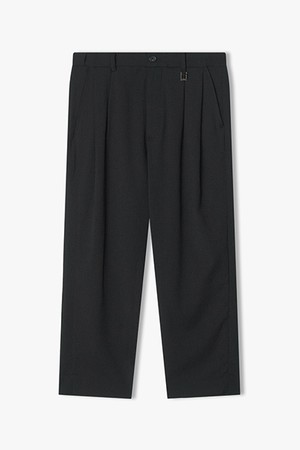 [25SS] LLM23554 블랙 배기핏 투턱 주름지 히든밴딩 팬츠