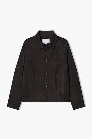 [25FW] LLF22672 브라운 오픈카라 스웨이드 오버핏 자켓