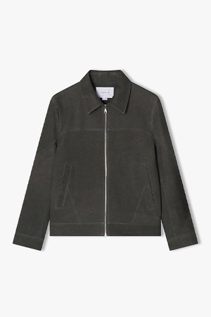 [25FW] LLF25691 카키 세미오버핏 램스킨 레더 자켓