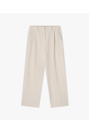 [25FW][차은우 PICK] LLW23622 아이보리 세미와이드핏 원턱 스트링 밴딩 팬츠