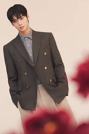 [25FW][차은우 PICK] LLF24640 카키 렌핏 풀라이닝 피크드라펠 더블 자켓