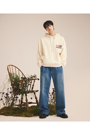 [25FW][차은우 PICK] LLF23673 블루 투턱 와이드 데님 팬츠