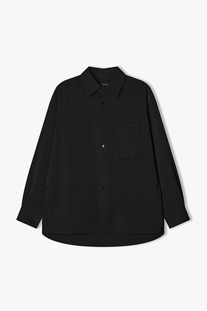 [25FW] LLF31602 블랙 롱 포켓 디테일 셔츠