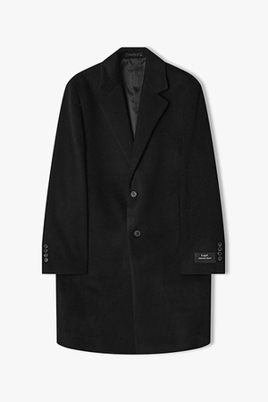 [25FW] LLW21672 블랙 싱글 체스터 코트