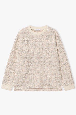 [25FW] LLF41606 크림 트위드 텍스쳐 티셔츠