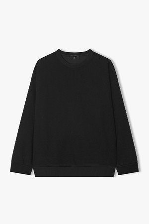 [25FW] LLF41663 블랙 니트 텍스쳐 티셔츠