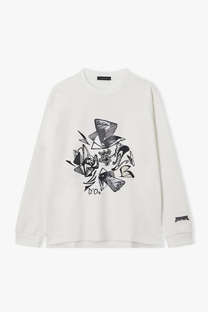 [25FW] LLF42603 아이보리 섹션 플라워 아트웍 티셔츠