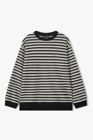 [25FW] LLF41608 크림 텍스쳐 스트라이프 티셔츠