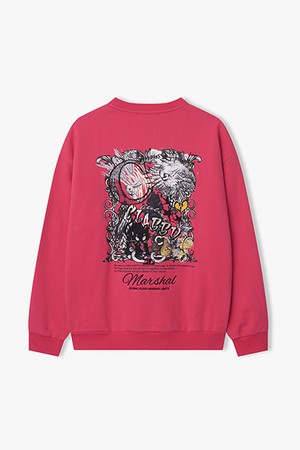 [25FW] LLW42656 핑크 오버핏 백아트웍 맨투맨