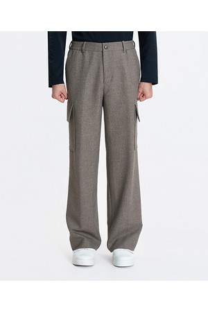 [25FW] LLF23644 다크베이지 와이드핏 카고 팬츠