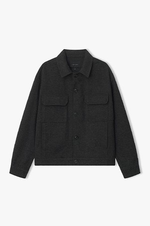 [25FW] LLW32650 차콜 오픈칼라 져지 트러커 셔켓