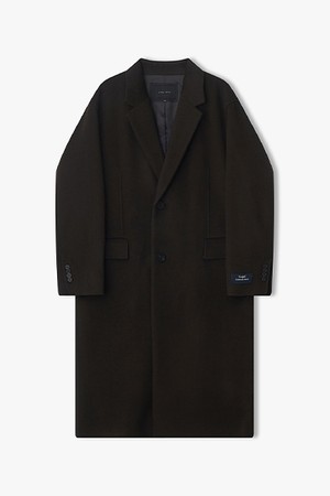 [25FW] LLW21696 다크브라운 캐시미어블렌드 세미오버핏 핸드메이드 맥시 싱글 코트