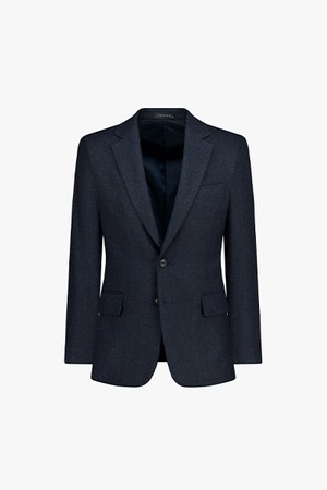 [25FW] LLW24601 다크네이비 캐시미어블렌드 레귤러핏 풀라이닝 노치트라펠 투버튼 싱글 자켓