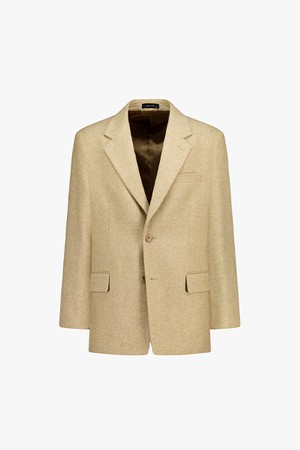 [25FW] LLW24630 베이지 오버핏 풀라이닝 노치트라펠 투버튼 싱글 자켓