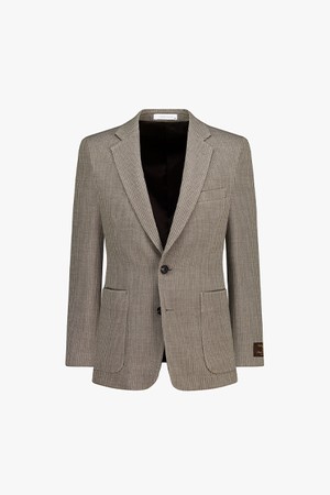 [25FW] LLF24603 브라운 레귤러핏 풀라이닝 노치트라펠 투버튼 싱글 자켓