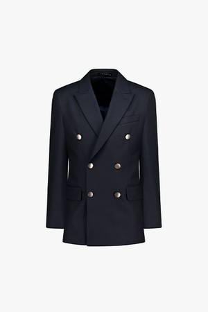 [25FW] LLF24641 다크네이비 렌핏 풀라이닝 피크드라펠 더블 자켓