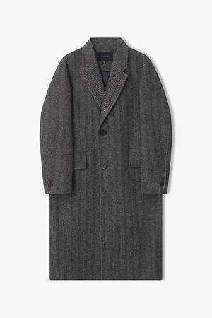 [25FW] LLW21632 블랙 헤링본 반더블 싱글 코트