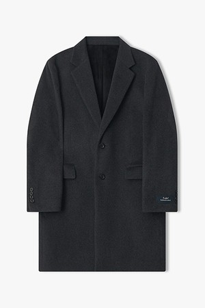 [25FW] LLW21602 차콜 캐시미어블랜드 싱글 체스터 코트