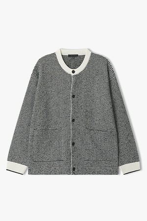 [25FW] LLW51603 크림 단가라 라운드넥 니트 가디건