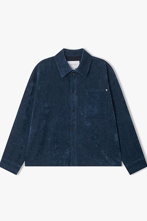 [25FW] LLW31603 블루 세미오버핏 롱포켓 디테일 셔츠