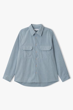 [25FW] LLW31602 블루 세미오버핏 롱포켓 디테일 셔츠