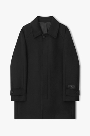 [25FW] LLW21643 블랙 캐시미어블랜드 숏 발마칸 코트