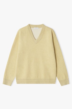 [25FW] LLW51689 라이트옐로우 이중지 브이넥 니트