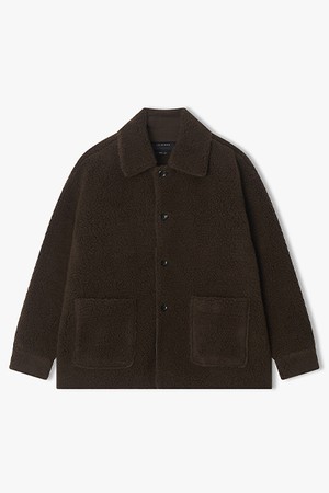 [25FW] LLW32603 다크브라운 칼라 디테쳐블 부클 버튼업 자켓