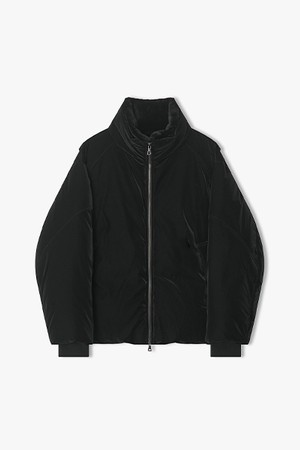 [25FW] LLW22672 블랙 글로시 퍼 디테쳐블 덕다운 점퍼