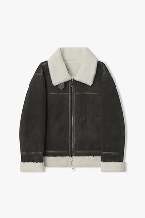 [25FW] LLW25652 그레이 오버핏 스웨이드 무스탕