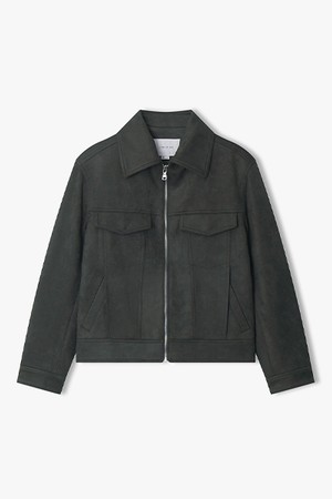 [26SS] LMS22704 차콜 페이크 스웨이드 트러커 점퍼