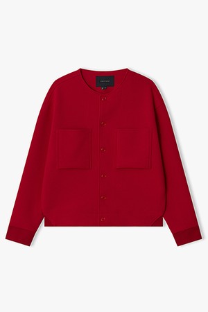 [26SS] LMS41705 레드 니트 텍스쳐 라운드넥 가디건