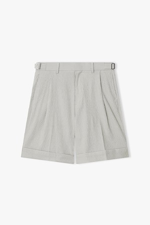 [26SS] LMM23781 아이보리 주름지 원턱 카브라 하프 팬츠