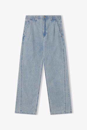 [26SS] LMM23770 라이트블루 세미와이드핏 원턱 데님 팬츠