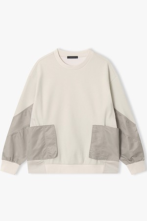 [26SS] LMS41707 크림 텍스쳐믹스 우븐포켓 티셔츠