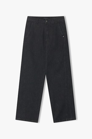 [26SS] LMS23778 블랙 세미 와이드핏 데님 팬츠