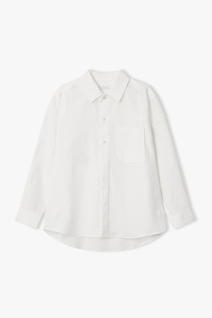 [26SS] LMS31703 화이트 롱 하프 히든 디테일 셔츠